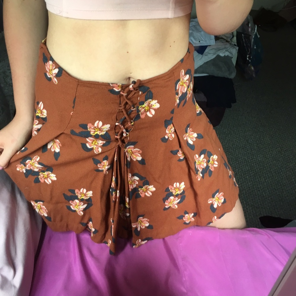 Free People Floral Lace Up Skirt - Picture 1 of 3