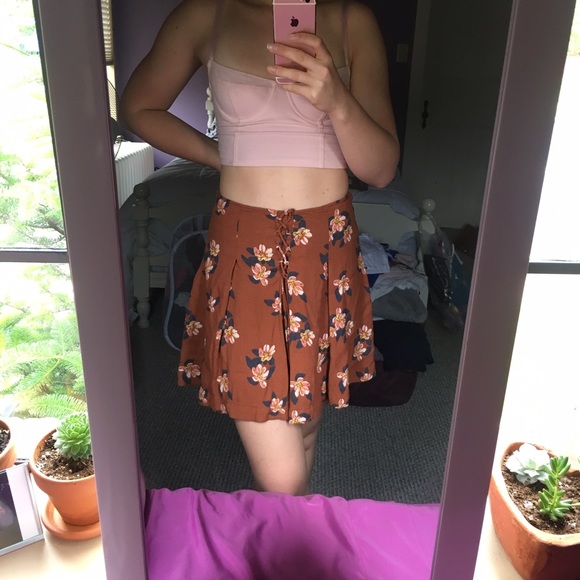 Free People Floral Lace Up Skirt - Picture 2 of 3
