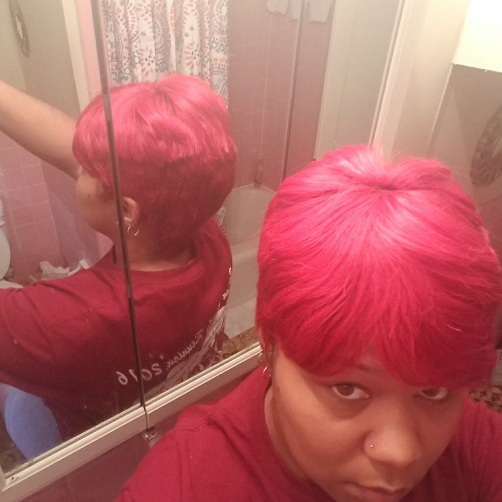 Red Pixie Cut Human Hair Wig