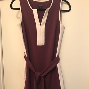 Ann Taylor Colorblock Tie Waist Dress