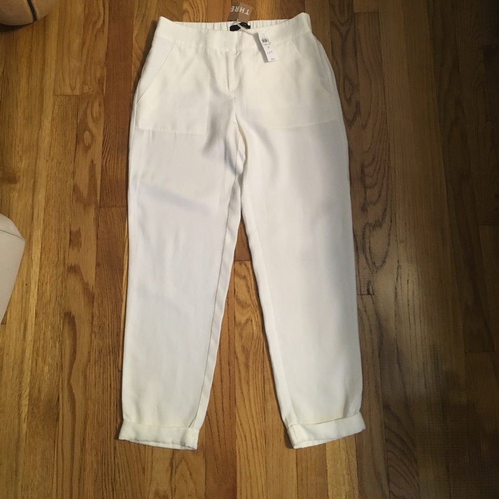 NWT Anne Taylor white linen pants