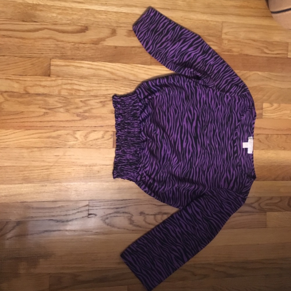 Michael Kors purple zebra print blouse size small