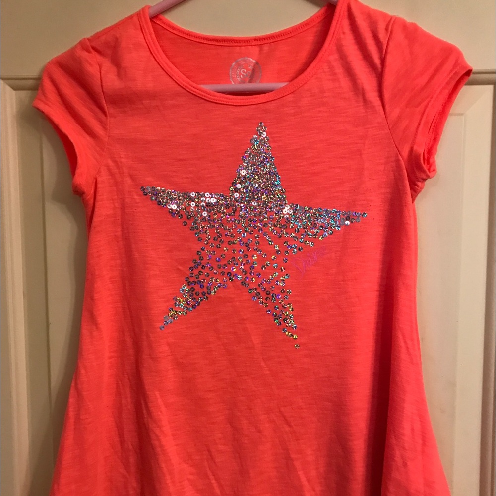 Girls bright orange shirt