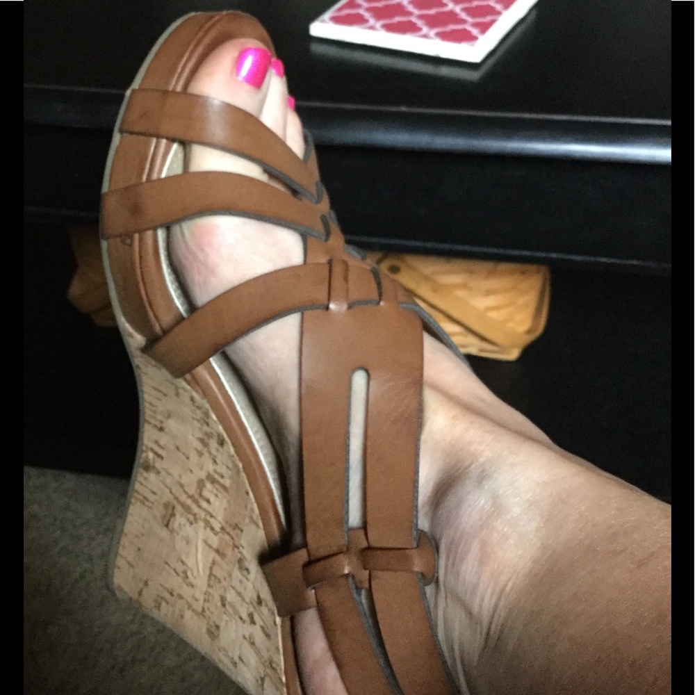 Double Buckle Strappy Wedge Sandals