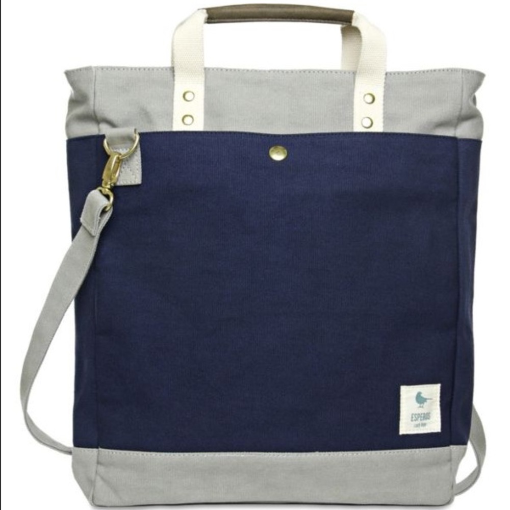 ESPEROS Harper Wayfarer Tote Navy/Light Grey