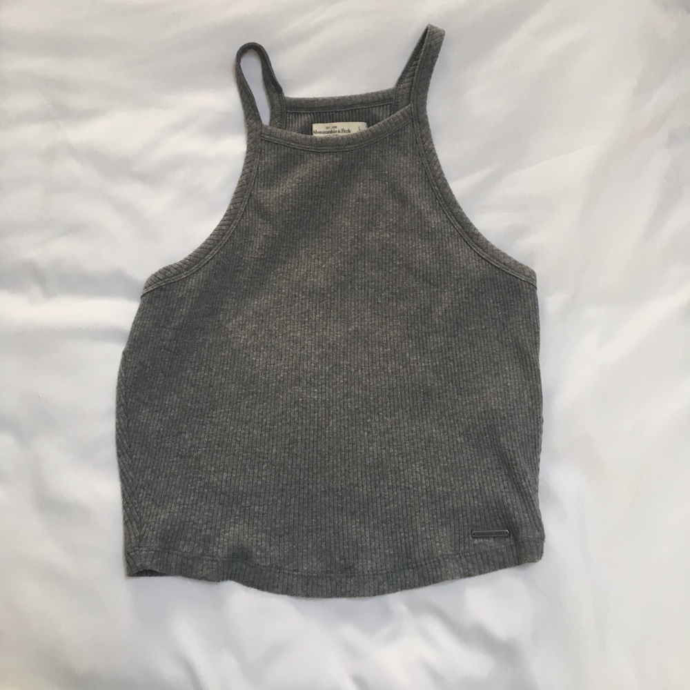 Gray rubbed crop top