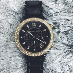 Michael Kors Black + Gold Watch