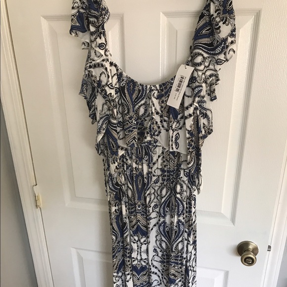 NB Trendy paisley maxi over the shoulder dress - Picture 1 of 3