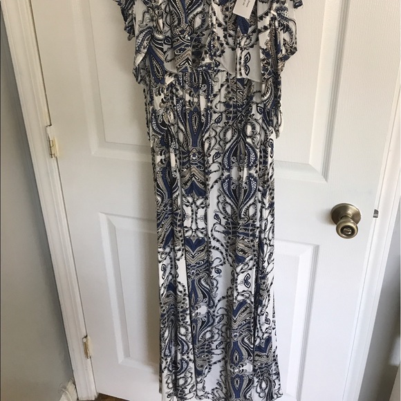 NB Trendy paisley maxi over the shoulder dress - Picture 2 of 3