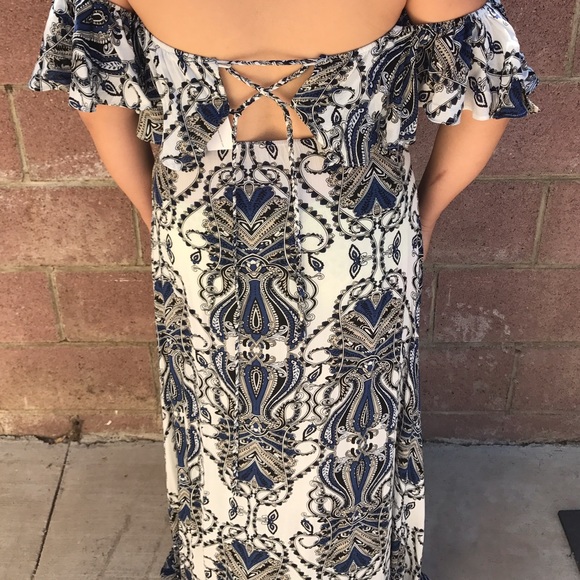 NB Trendy paisley maxi over the shoulder dress - Picture 3 of 3