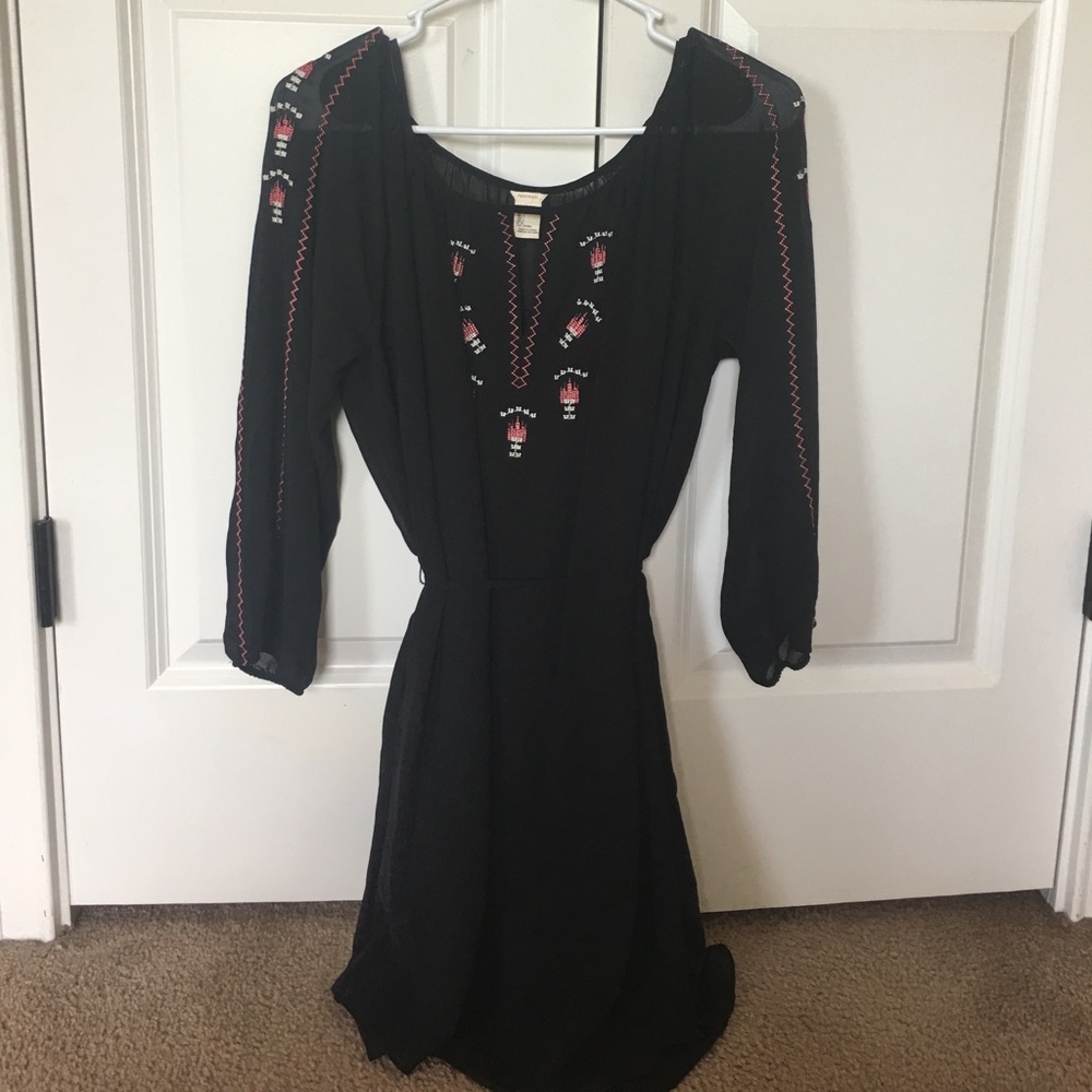 Black dress with 3 quarter length sleeves