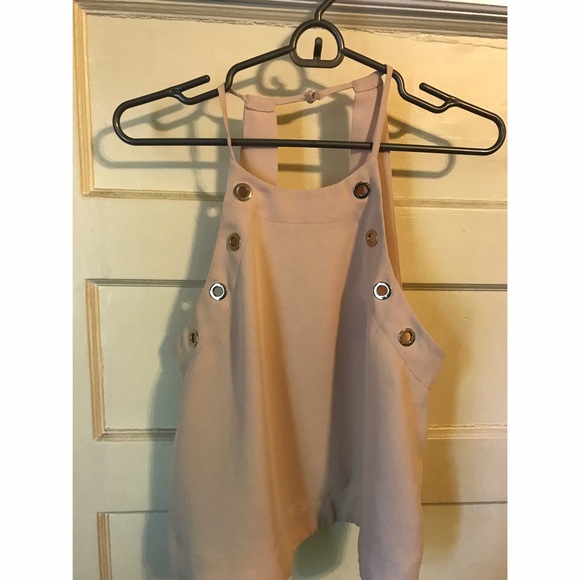 Cream with silver ring detail tank - Picture 1 of 4
