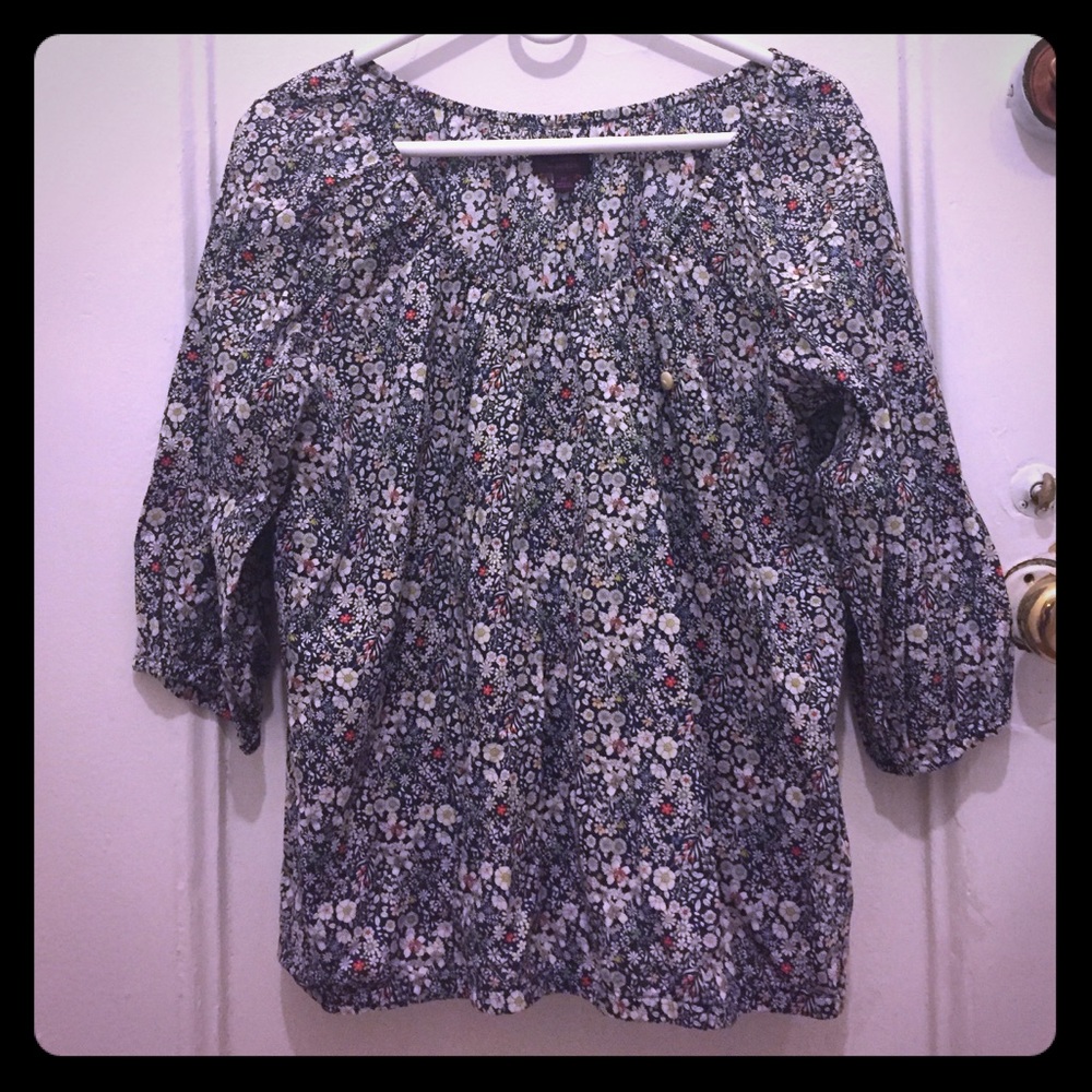 J Crew floral peasant blouse
