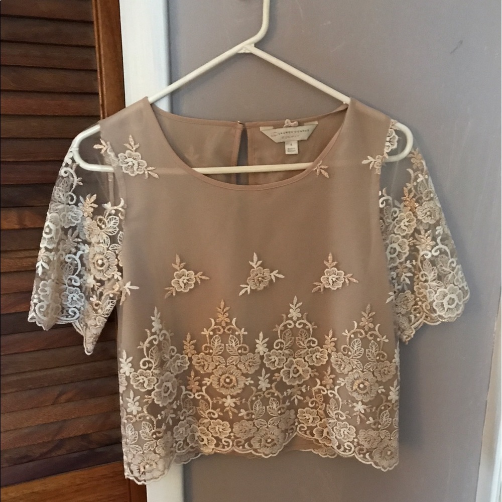 Lauren Conrad Runway nude dress shirt