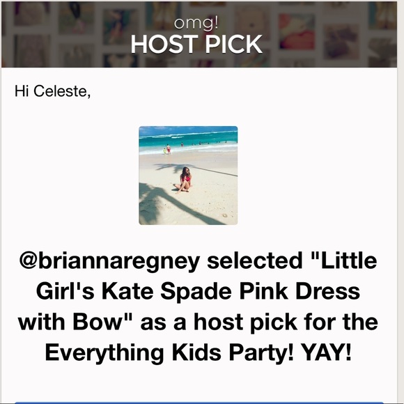 Little Girl's Kate Spade Pink Dress with Bow - Picture 6 of 7