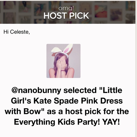 Little Girl's Kate Spade Pink Dress with Bow - Picture 7 of 7