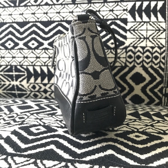 Coach Black Signature CC Logo Wristlet Handbag - Picture 6 of 6