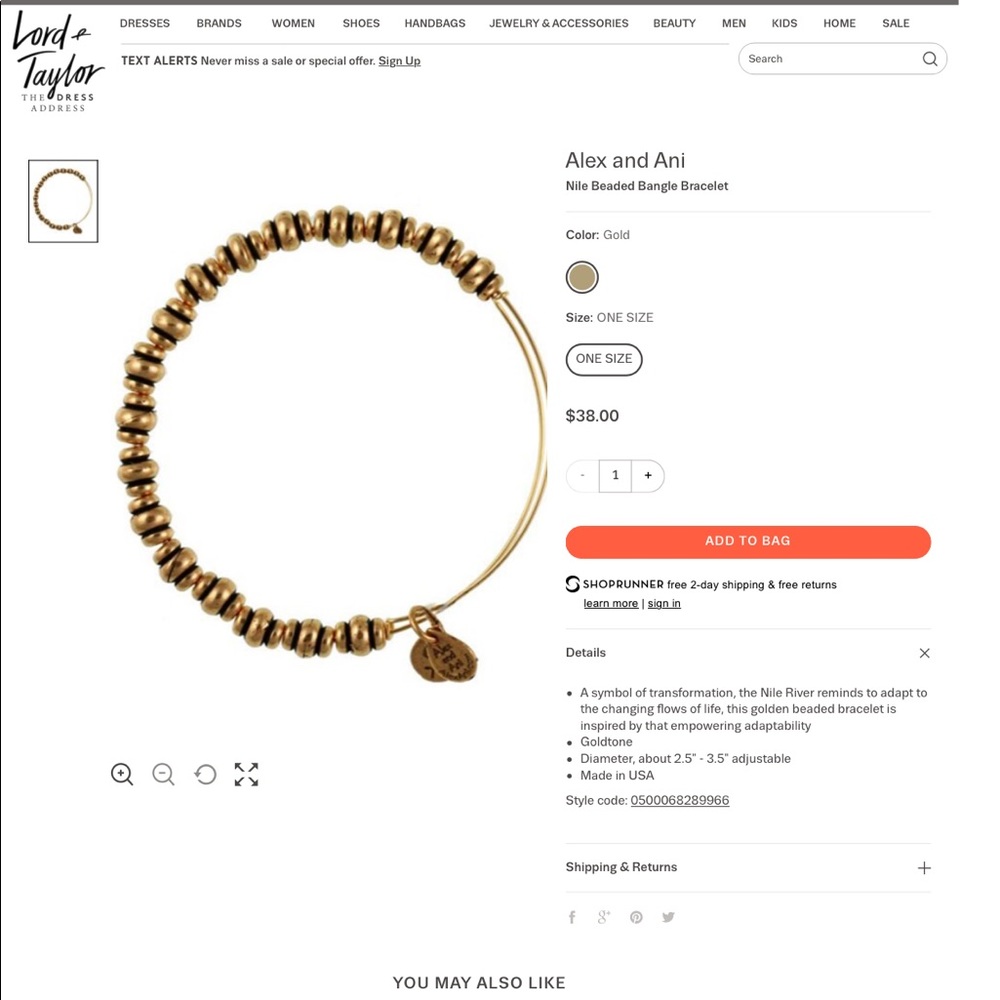 Alex and Ani gold bracelet