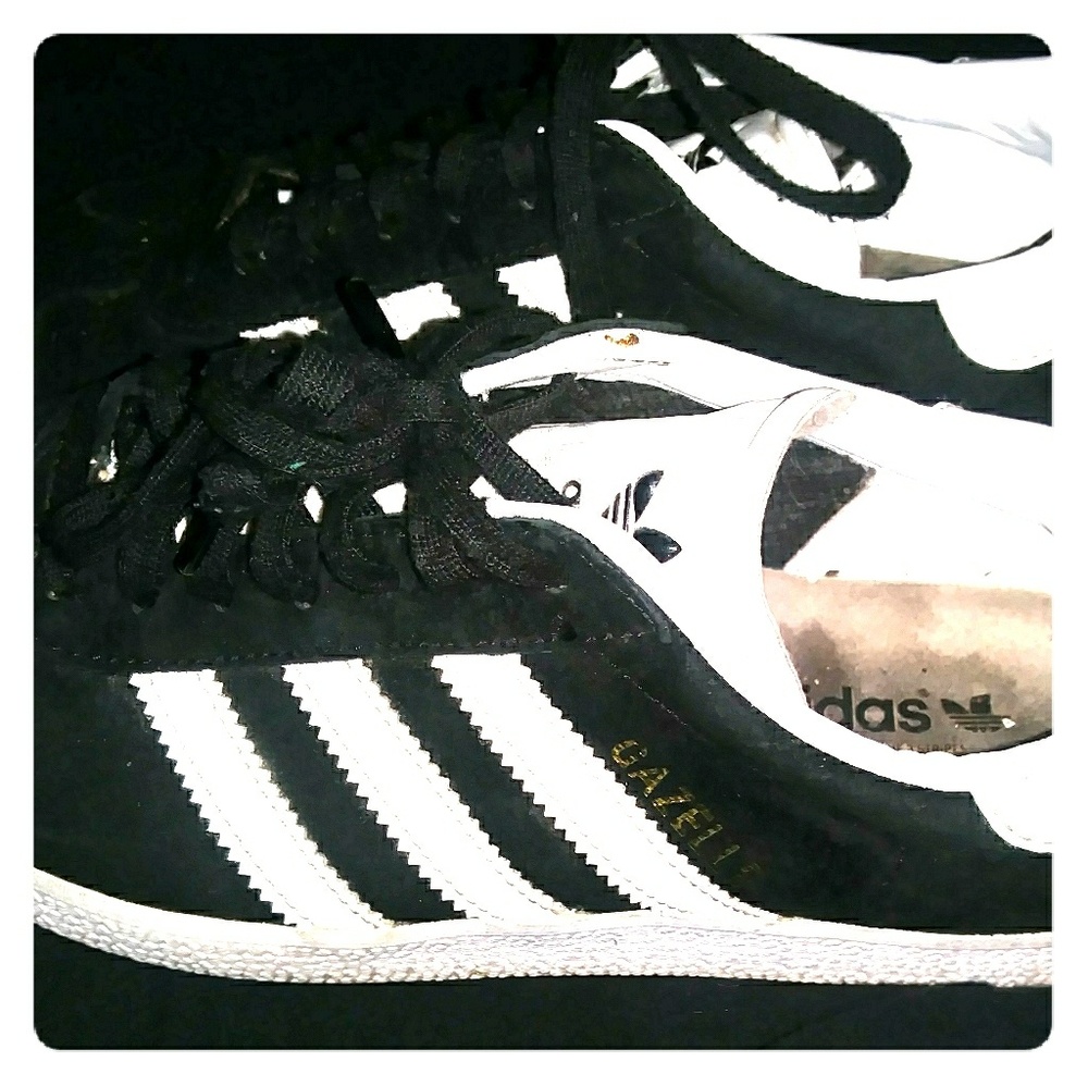 Adidas Gazelle black and white sneakers