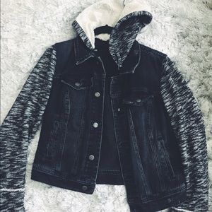 Free People Denim Hooded Jacket