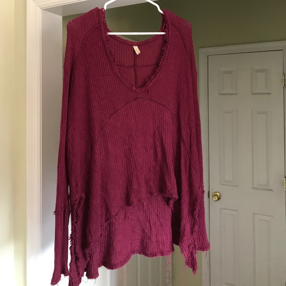 Garnet long sleeve knit top