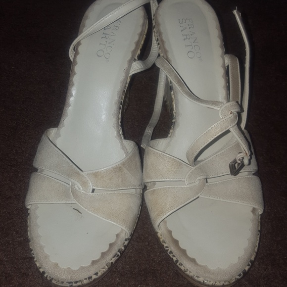 Franco Sarto Snake Print Nude Wedges - Picture 2 of 4