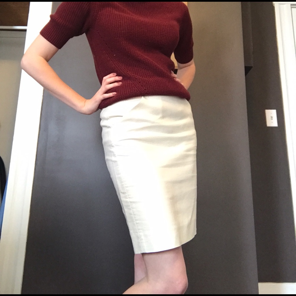 White J. Crew Pencil Skirt