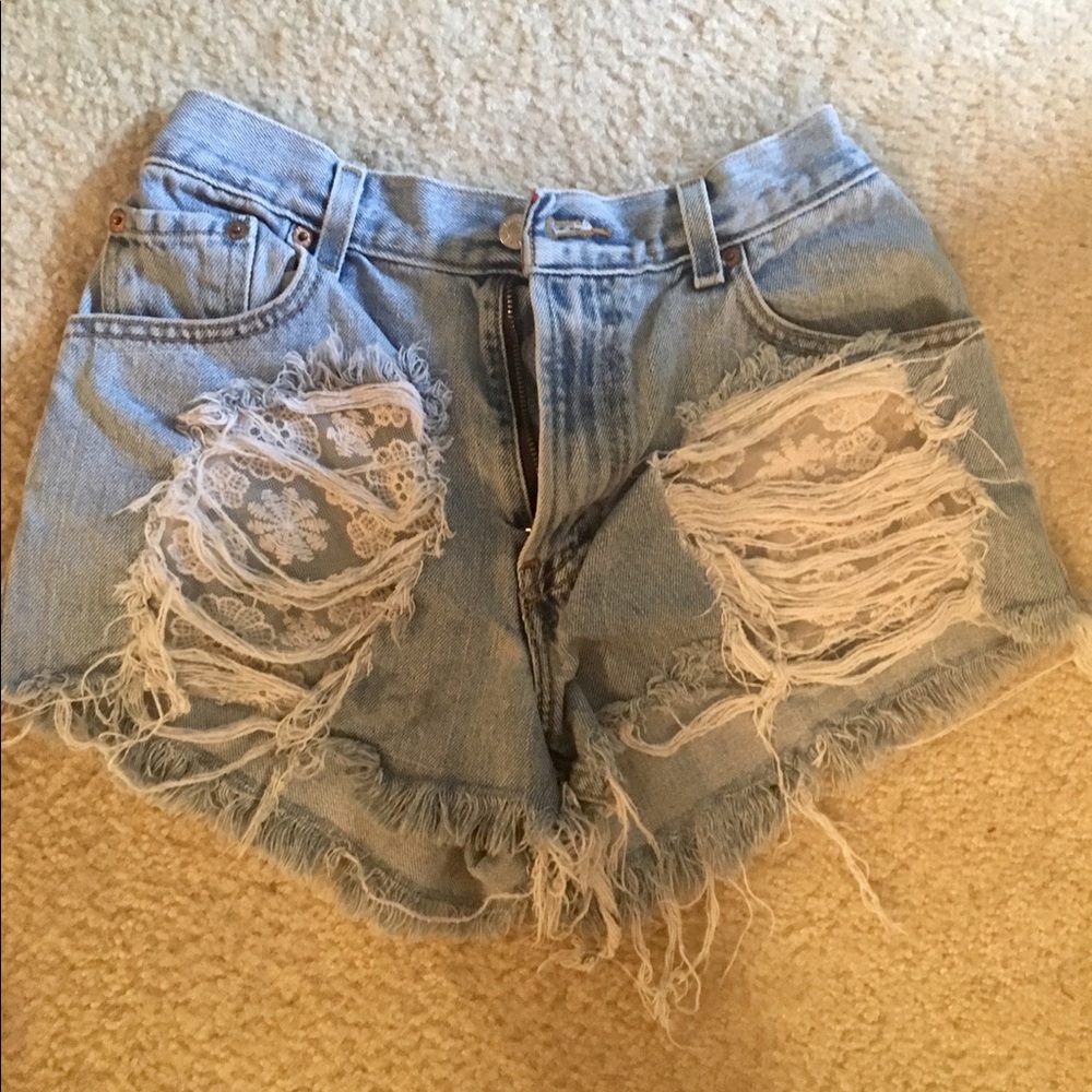 Distressed Levi Jean Shorts