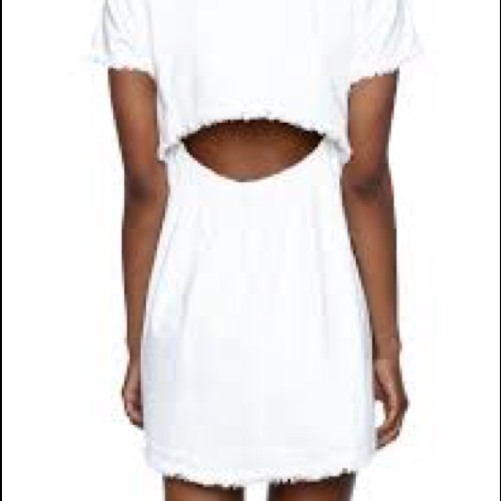 NWOT J.O.A. Dress/frayed edges/cutout back