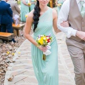 color meadow floor length bridesmaid dress