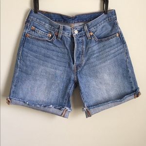 Levi's 501 Button Fly Cut Off Short in Medium Wash
