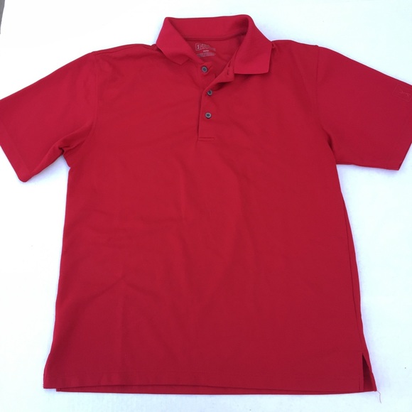 Men's PGA Tour Red 100% Polyester Polo Medium - Picture 1 of 6