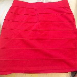 red mini skirt