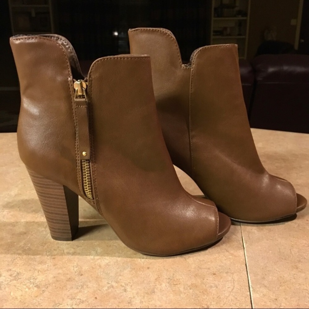 Peep toe booties