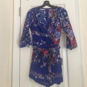 NWT Goodnight Macaroon 'Alison' Floral Romper