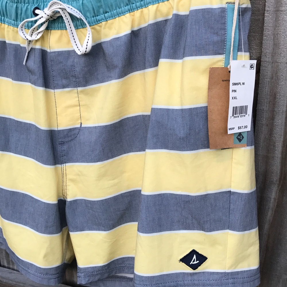 NWT Men's SPERRY Striped Swim Shorts - Picture 3 of 8