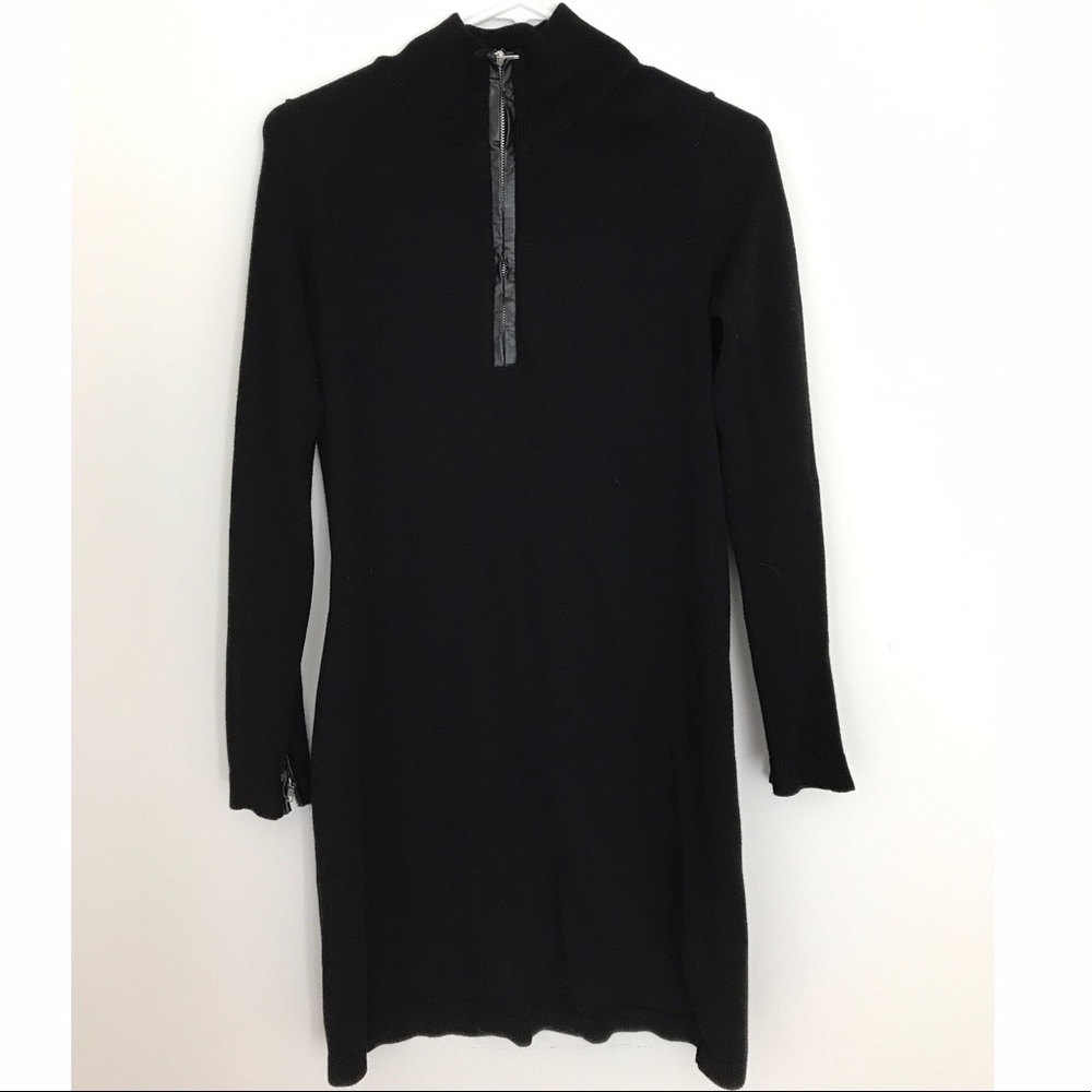 Tyler Boe Sweater Dress with Leather Trim