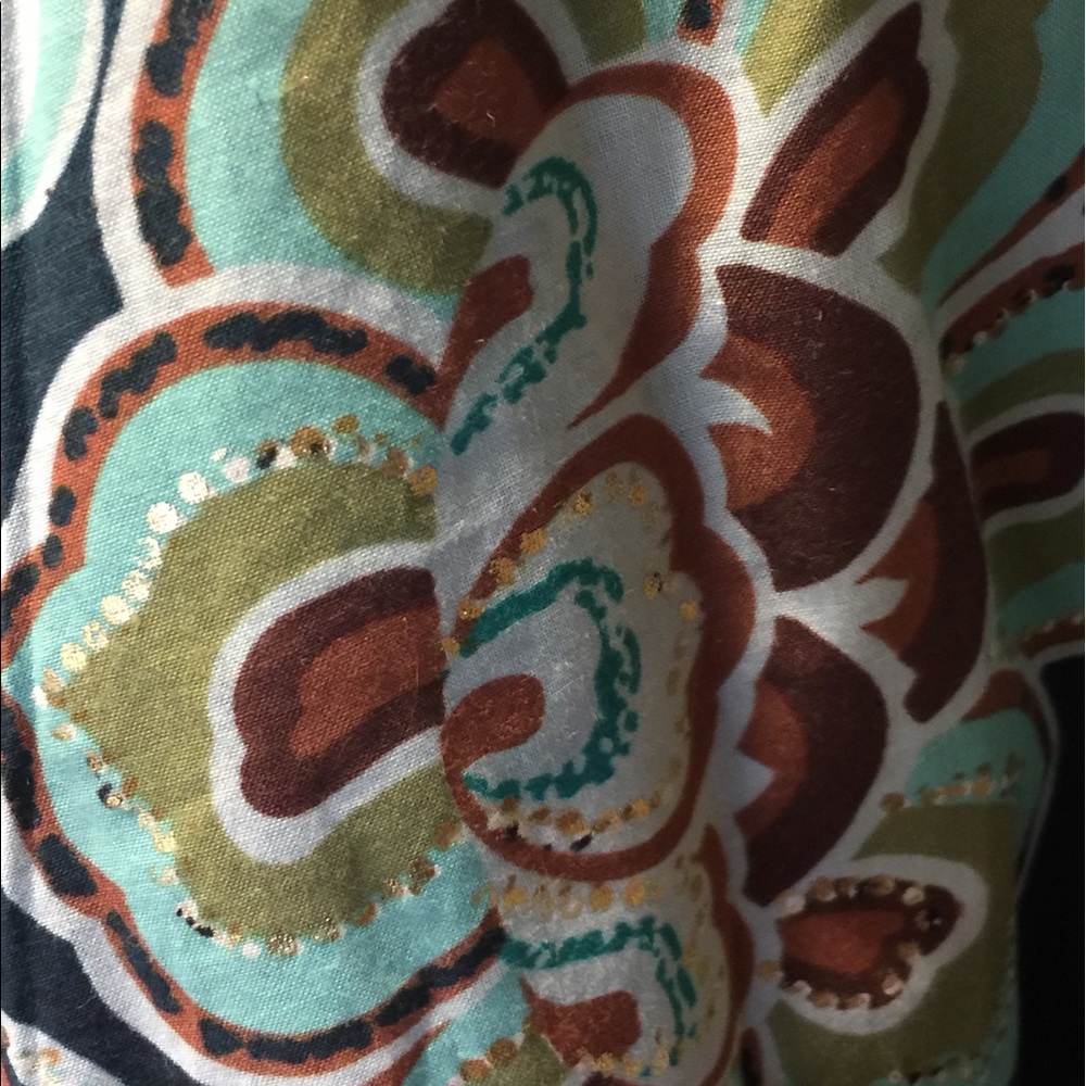 Full Skirt~Teal Beauty w/ Metallic Gold Accents~14 - Picture 4 of 8