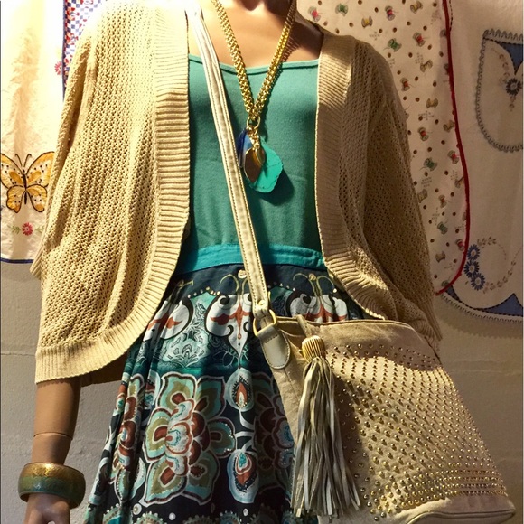 Full Skirt~Teal Beauty w/ Metallic Gold Accents~14 - Picture 5 of 8