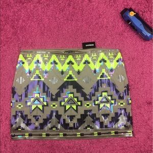 Express Sequin Aztec Mini Skirt Large New with Tag