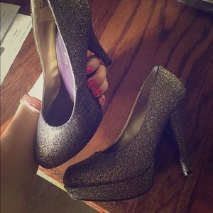 Madden girl purple multicolor glitter heels