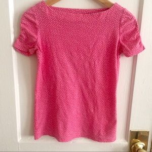 Lilly Pulitzer Lana top pink w/ white polka dots