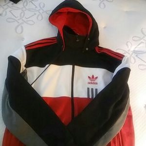 Adidas jacket with detachable hood