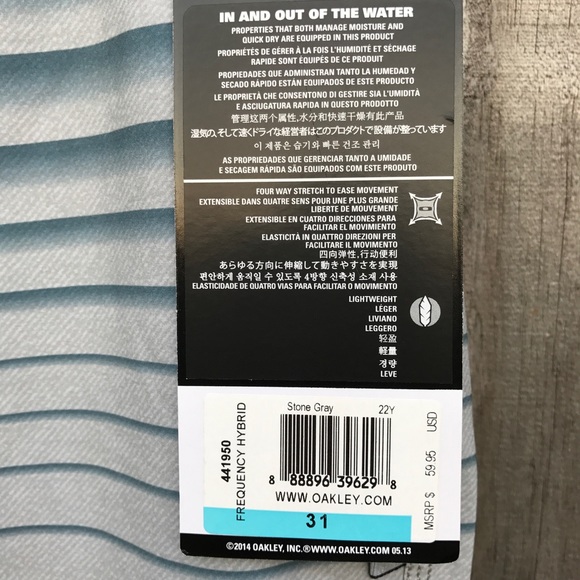 Oakley Men's FREQUENCY HYBRID SHORTS Stone Gray - Picture 5 of 8