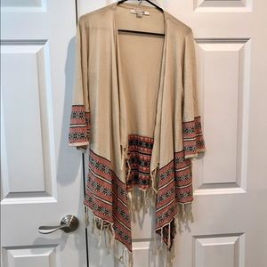 Tribal Sweater with bottom fringe