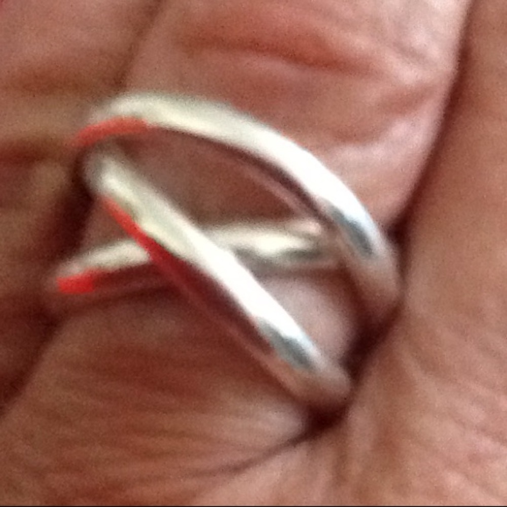 Interlocking stamped 92.5Sterling  silver rings