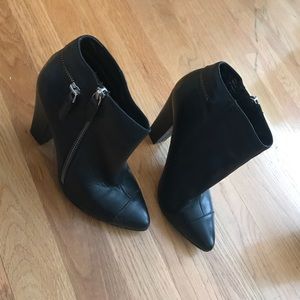 Aldo black leather ankle boots