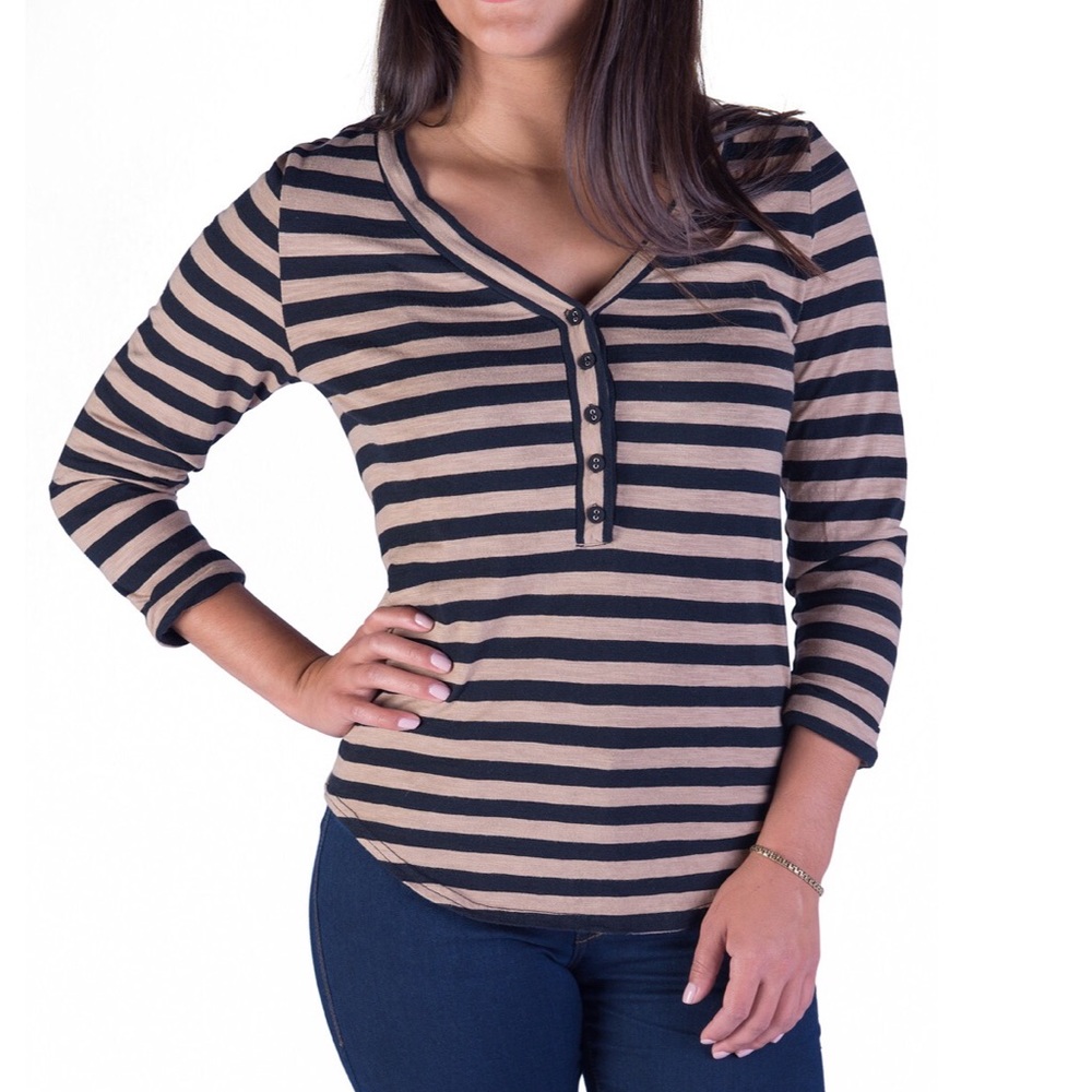 Women’s striped tan top