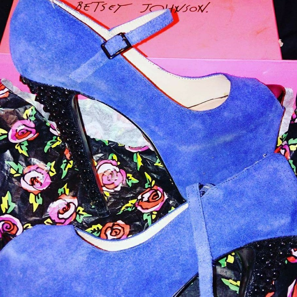 Betsey Johnson Blue suede Platforms
