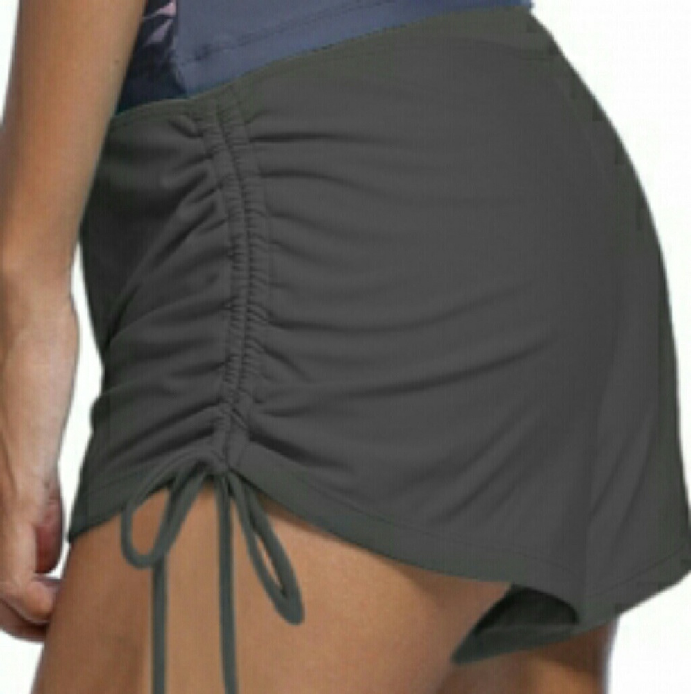 Grey ruched side swimsuit bottom